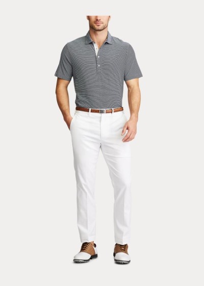 Polos Ralph Lauren Hombre Azul Marino / Blancos - Classic Fit Stretch Lisle - HMGNT9250